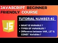 Variables and it s types in JavaScript JavaScript Tutorial-2 for Beginners