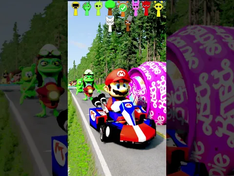 Paw Patrol & Crazy Frog & Spiderman & Train & Gummy Bear in BeamNG.Drive