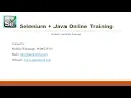 Selenium with Java Online Training in Bangalore Selenium Training for Beginners Selenium with Java