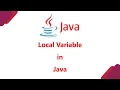 Tutorial 6 Local Variable in Java Hindi LEARN2EARN LABS