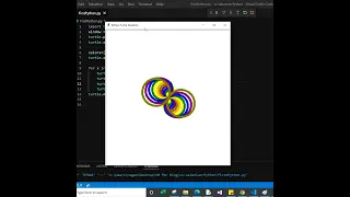 Draw Overlap circle in Python Turtle graphic
