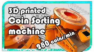 3d printed Coin Sorting machine with Arduino 280 coins per minute Download all files