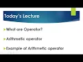 What is Arithmetic Operators with Example Urdu and Hindi Lecture 11