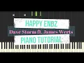 Download Lagu Dave Storm ft. James Werts - Happy Endz | Synthesia Piano Tutorial