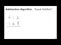 Subtraction Equal addition algorithm