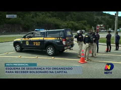 Esquema de segurança foi organizado para receber Bolsonaro em Florianópolis