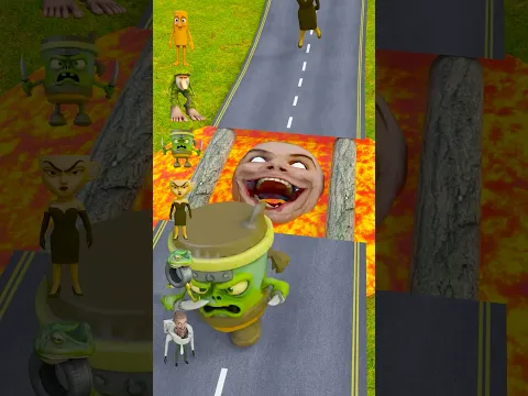 Italian Characters Memes Crossing Over Balerina Capuchina Sliding Bridge! #shorts