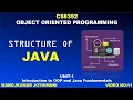 CS8392 OBJECT ORIENTED PROGRAMMING STRUCTURE OF JAVA PROGRAM Manojkumar C
