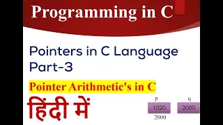 Pointer in C Language Part 3 Pointer Arithmetic in C with Examples Pointer concepts