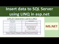 Insert data to sql using LINQ in asp net crud part 1