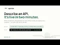 Describe an API in plain English a live backend in 2 minutes