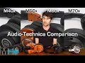 Audio-Technica Comparison M40x M50x M60x M70x - Which are best for