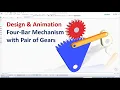 Solid Edge Design Motion Animation Four-Bar Mechanism with Pair of Gears