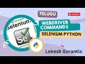 Part 7 Selenium Webdriver Commands Selenium Python Telugu