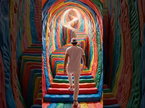 Endless Plasticine Staircase 🌈 #Shorts