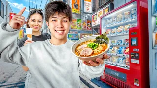 Eating ONLY Vending Machine FOOD In Japan For 24 Hours!