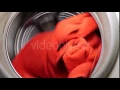 Washing Drying Machine With Red Towel In Laundry - Stock Footage Hive 15423501