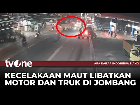 NGERI!! Detik-detik Kecelakaan Maut Motor dan Truk Terekam CCTV, Satu Tewas