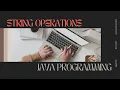 Java Programming String Operations NithiyapriyaPasavaraj