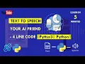 Convert Text To Speech FREE Explained For Beginners Pyttsx3 Python