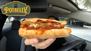 Eating PotBelly s Pizza Melt Sandwich