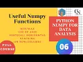 Numpy functions Minimum maximum Vertical Stacking horizontal stacking Sum of in Hindi