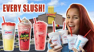 EVERY SONIC SLUSH ON THE MENU Sour Patch Kids Slush Taste Test