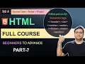 HTML5 Semantic Tags in HTML Hindi Part-7 - header nav section main article aside footer