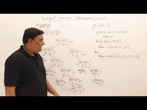 4.9 Longest Common Subsequence (LCS) - Recursion and Dynamic Programming - YouTube thumbnail