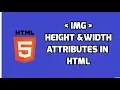 Image height and width attributes in HTML HTML5 Tutorial