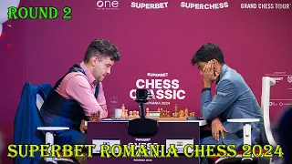 Ian Nepomniachtchi vs Gukesh Superbet Romania Chess 2024 - R2