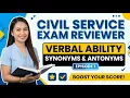 Civil Service Exam Reviewer Verbal Ability Synonyms Antonyms Episode 1
