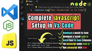 Vs Code Setup For JavaScript How to run JavaScript using node js in Visual Studio Code In Hindi