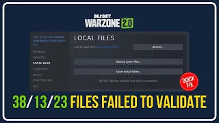 Fix Warzone 2.0 38/13/23 Files Failed To Validate And Will Be Reacquired Error [Updated]