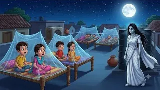 गर्मियों की छुट्टियां | गांव की छत पर मजेदार रात | Hindi 2D Animated Story | Family Cartoon