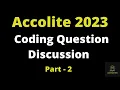 Part - 2 Accolite Digital Coding Questions And Answers Accolite Hiring 2023