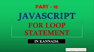 For Loop Statement JavaScript Tutorial for Beginners in Kannada