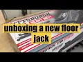 for fun unboxing a Pittsburg 3 ton floor jack from harbor freight