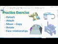 Solid Edge Tutorials Modeling Detach Atach Move - Copy Rotate Face Relationship exercise