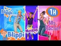 Blippi Meekah and Ms Rachel s Playdate CHALLENGE Who Can Have the Most Fun More