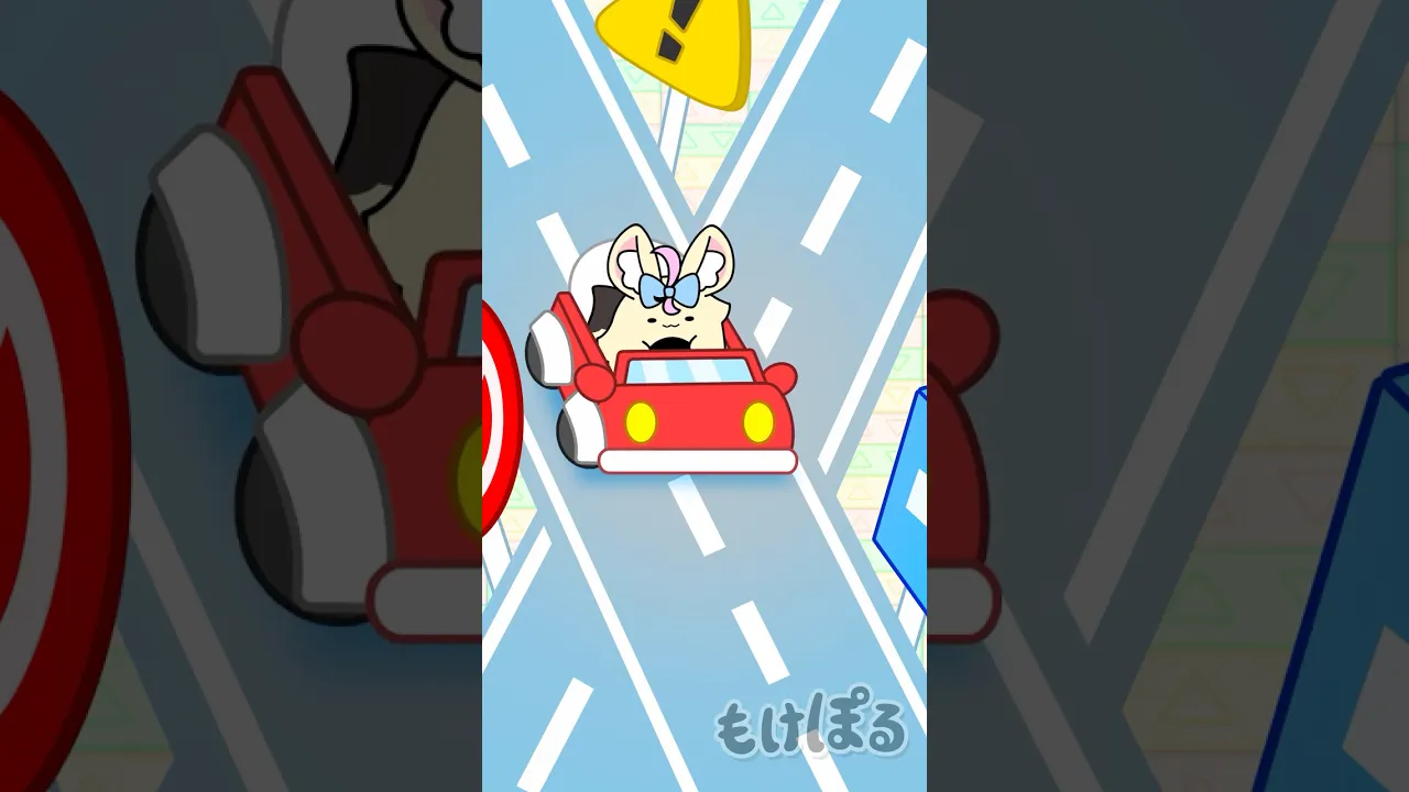 【アニメ】 1万1千回転まできっちり回せ🚗💨 #ゆるキャラ #もけぽるちゃん #shorts #尾丸ポルカ