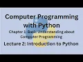 Python Programming Language Course - Lecture 2 Introduction to Python