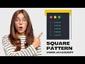 Easy Way to Print Square Star Pattern Using Javascript For Beginners Star Patterns