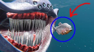 Fish Eat Fish Size Comparison | Piranha vs Bloop vs El Gran Maja