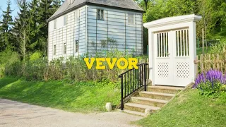 VEVOR Handrails for Outdoor Steps - Easy Install Sturdy Wrought Iron Railing for 1 or 2 Steps
