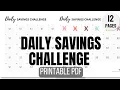 Daily Savings Challenge Printable PDF