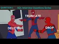 Explain the differences between DELETE TRUNCATE DROP commands in SQL
