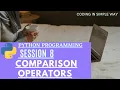 Comparison operators SESSION 8 - Python Programming