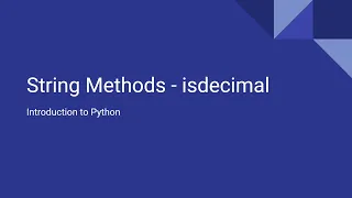 Introduction to Python - String Methods