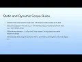 Static and Dynamic Scope Rules Lecture 11 Java Static Scope Rule